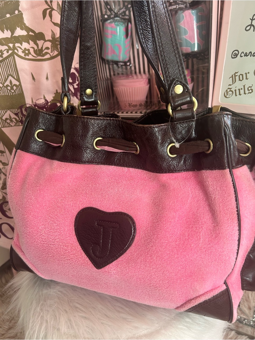 Vintage 2010 Juicy Couture Bubblegum Pink Terry Daydreamer Bag Key Charm SOLD!!! - Picture 8 of 16